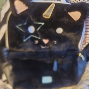 Betsy Johnson faux fur kitty unicorn backpack